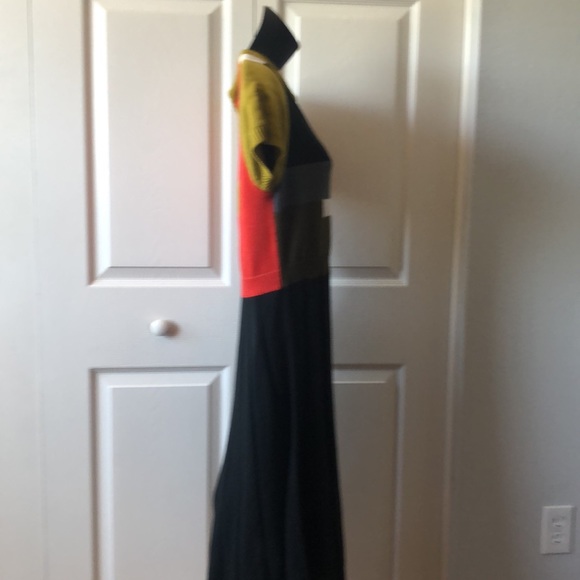 Vince Camuto Short Sleeve Pleated Color Block Sweater Dress Sz L - Picture 4 of 9